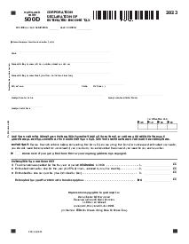 Form 500D Declaration of Estimated Corporation Income Tax - Thumbnail