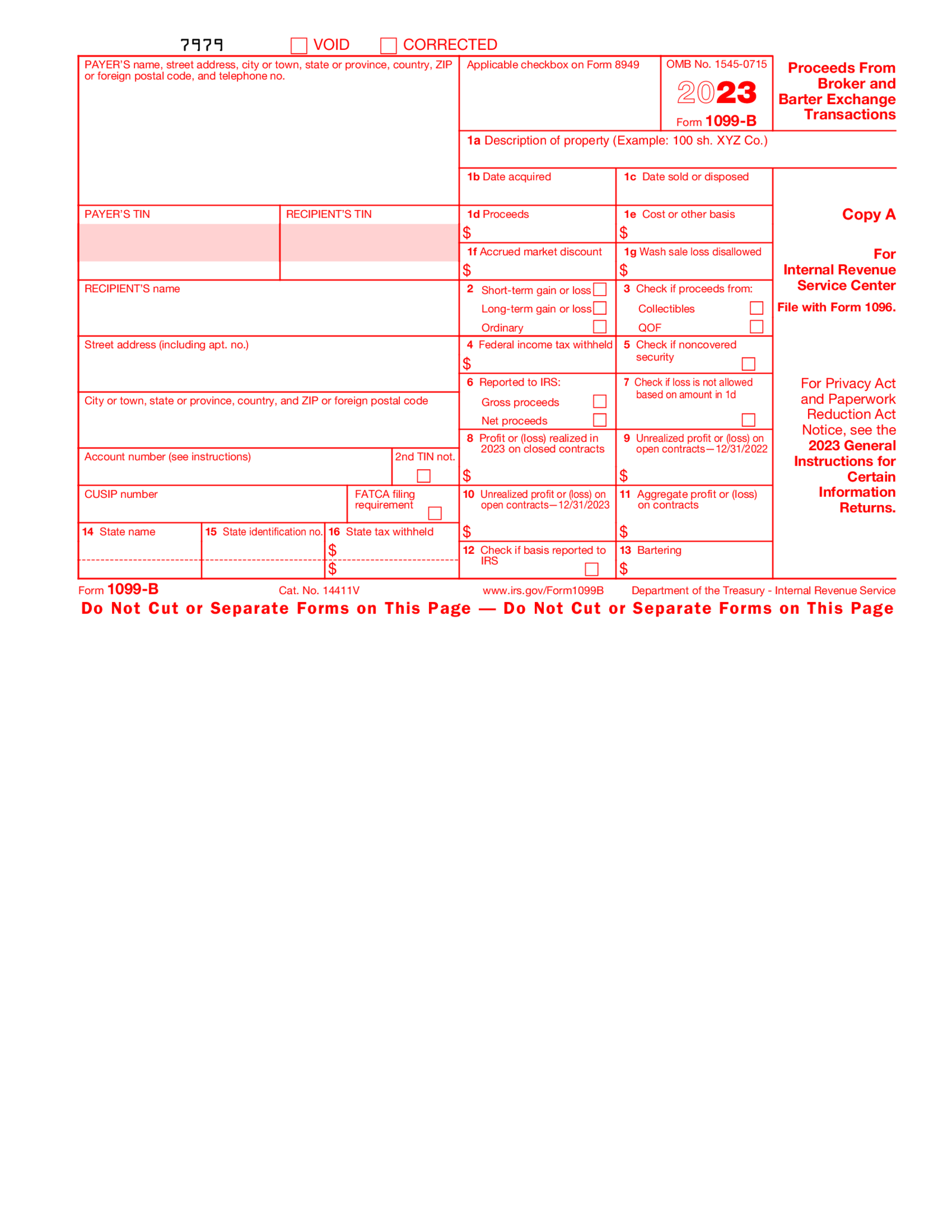 Form 1099-B - Thumbnail