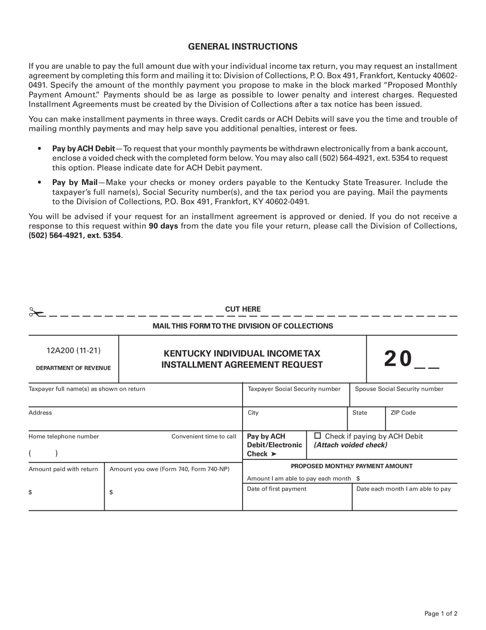 Kentucky Form 12A200 - Thumbnail