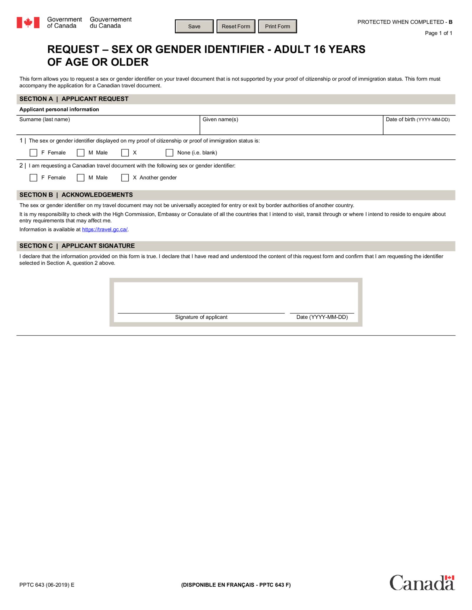 PPTC 643 E Request - Sex or Gender Identifier - Thumbnail