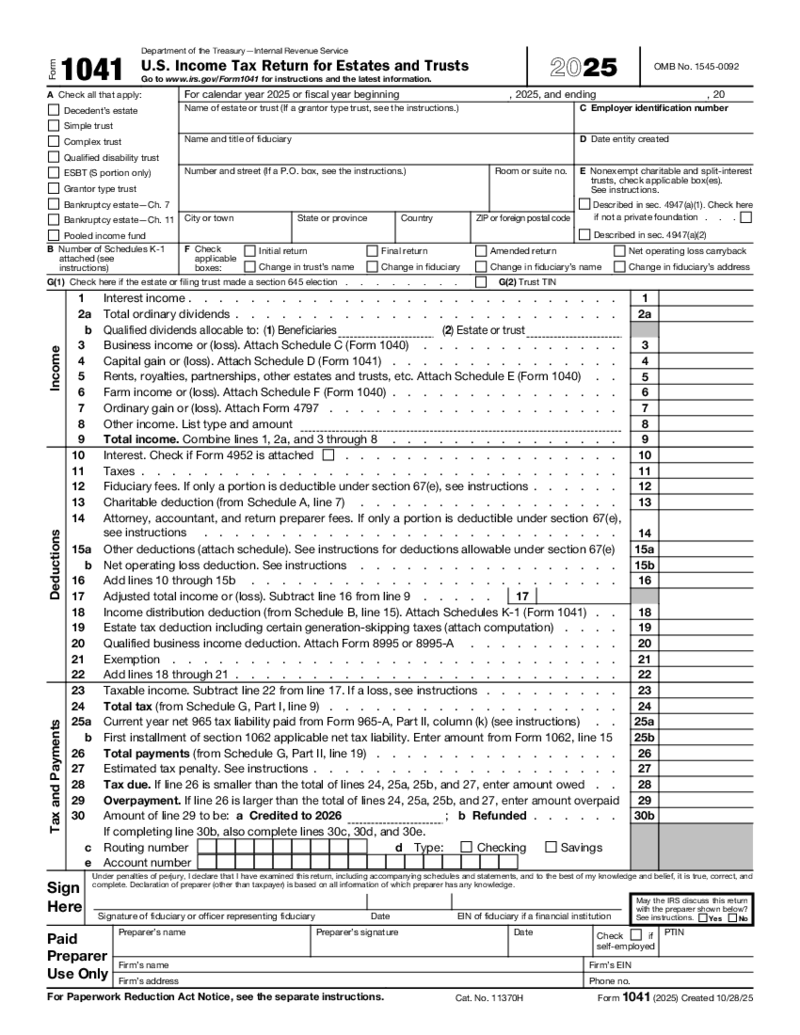 Form 1041 (2025)