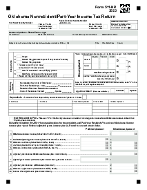 Form 511-NR (2023), Oklahoma Individual Income Tax Return Form - Thumbnail