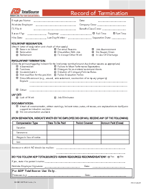 ADP Termination Form - Thumbnail