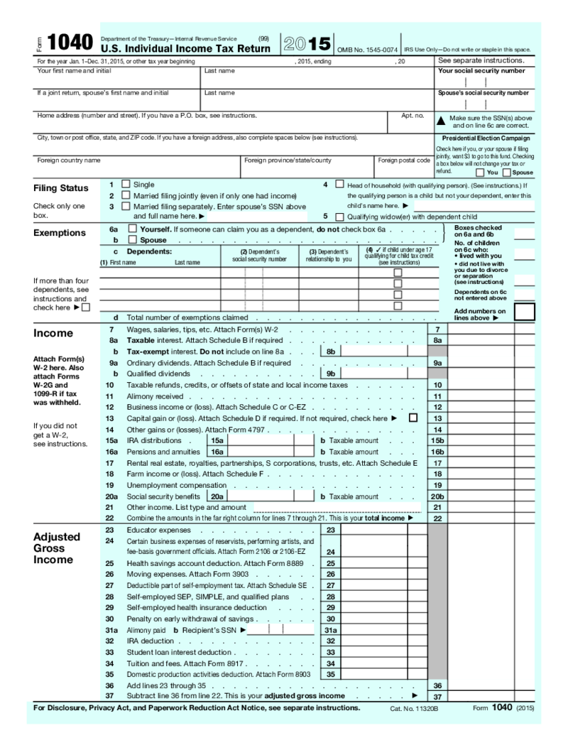 Form 1040 (2015)