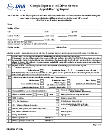 DDS-1206 Georgia Department of Driver Services Appeal - Thumbnail