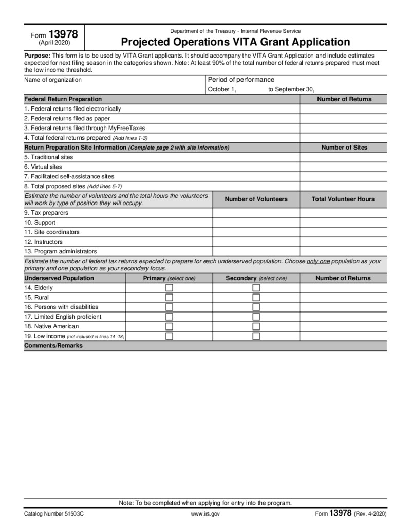 Form 13978 (2020)