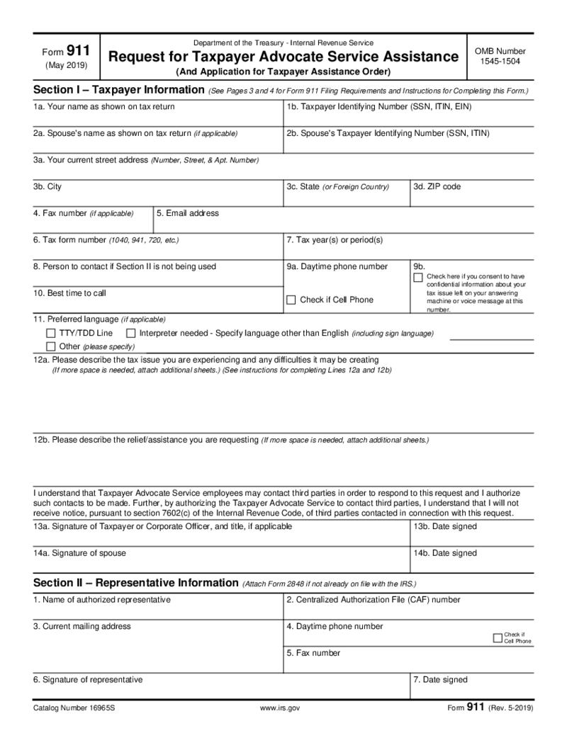 Form 911 (2019)