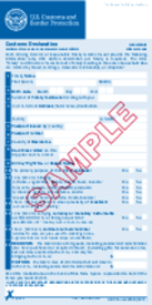 CBP Form 6059B, Customs Declaration - Thumbnail