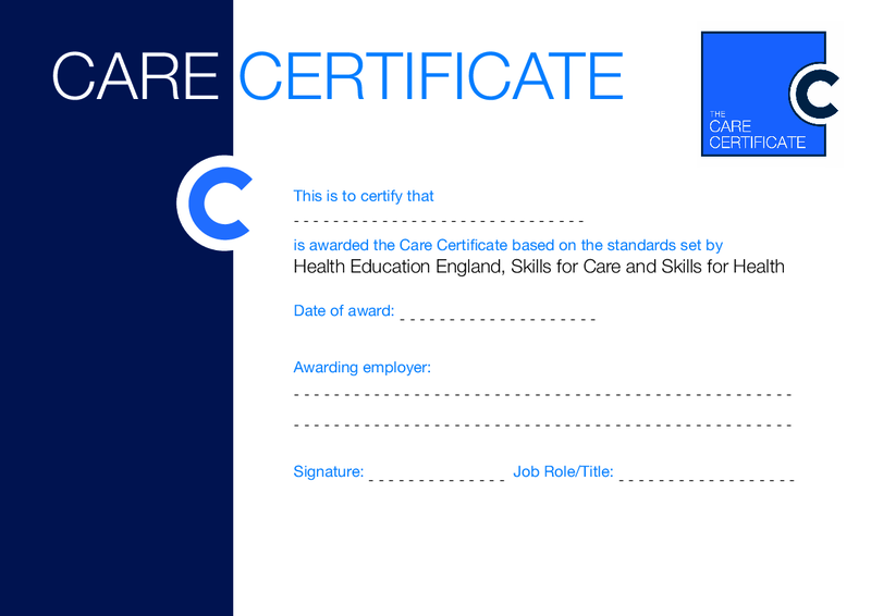 Care Certificate Template