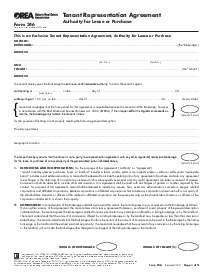 OREA Form 346, Tenant Representation Agreement - Thumbnail