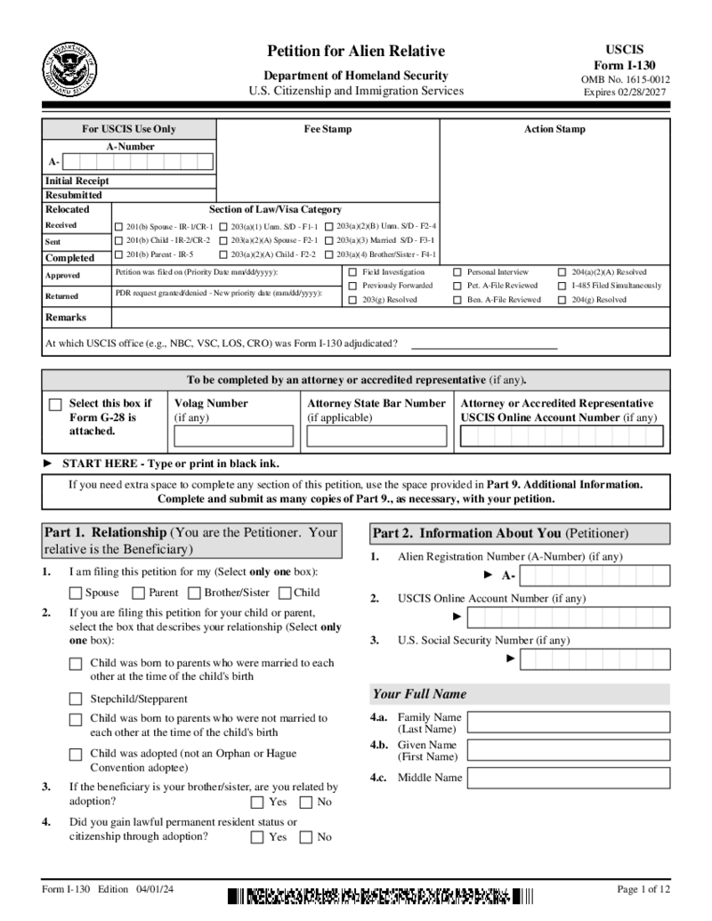 Form I-130