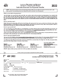 Alabama Tax Form 40V - Thumbnail