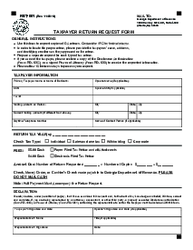 Taxpayer Return Request Form (RET-001) - Thumbnail