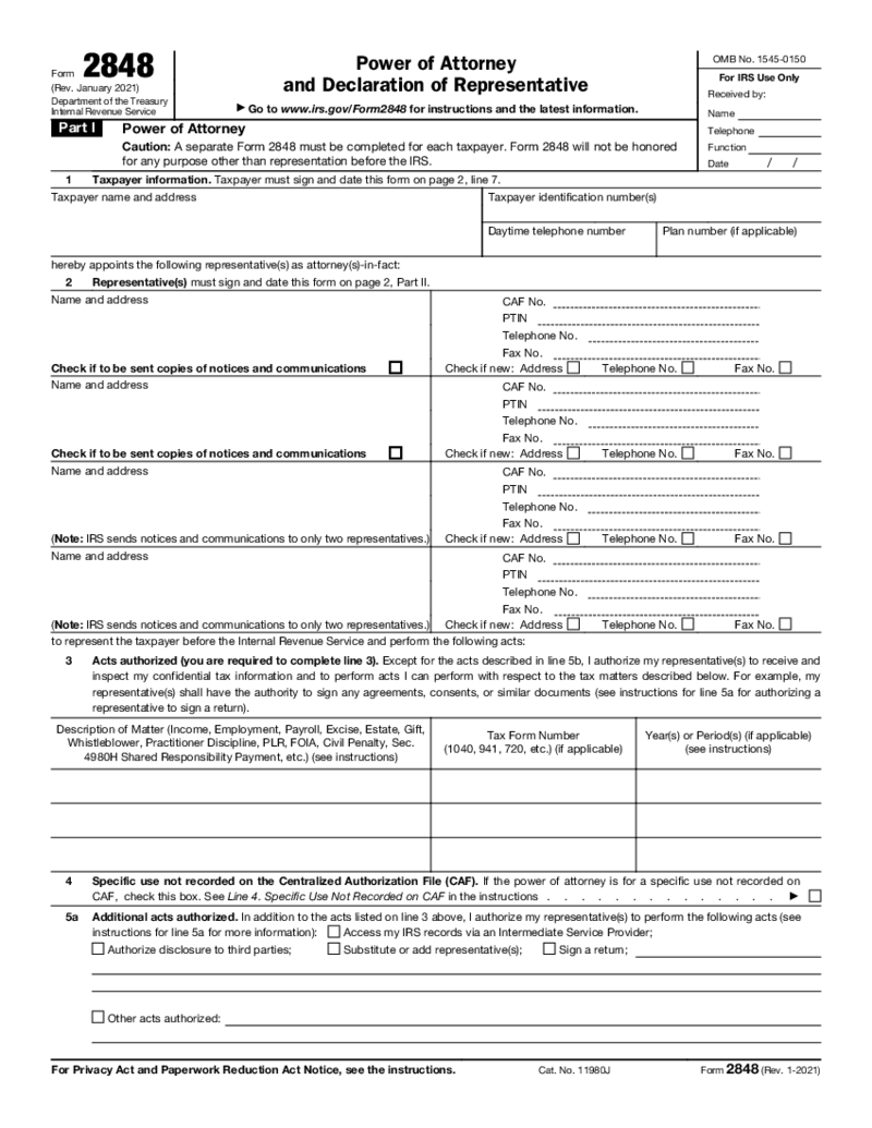 POA Form 2848