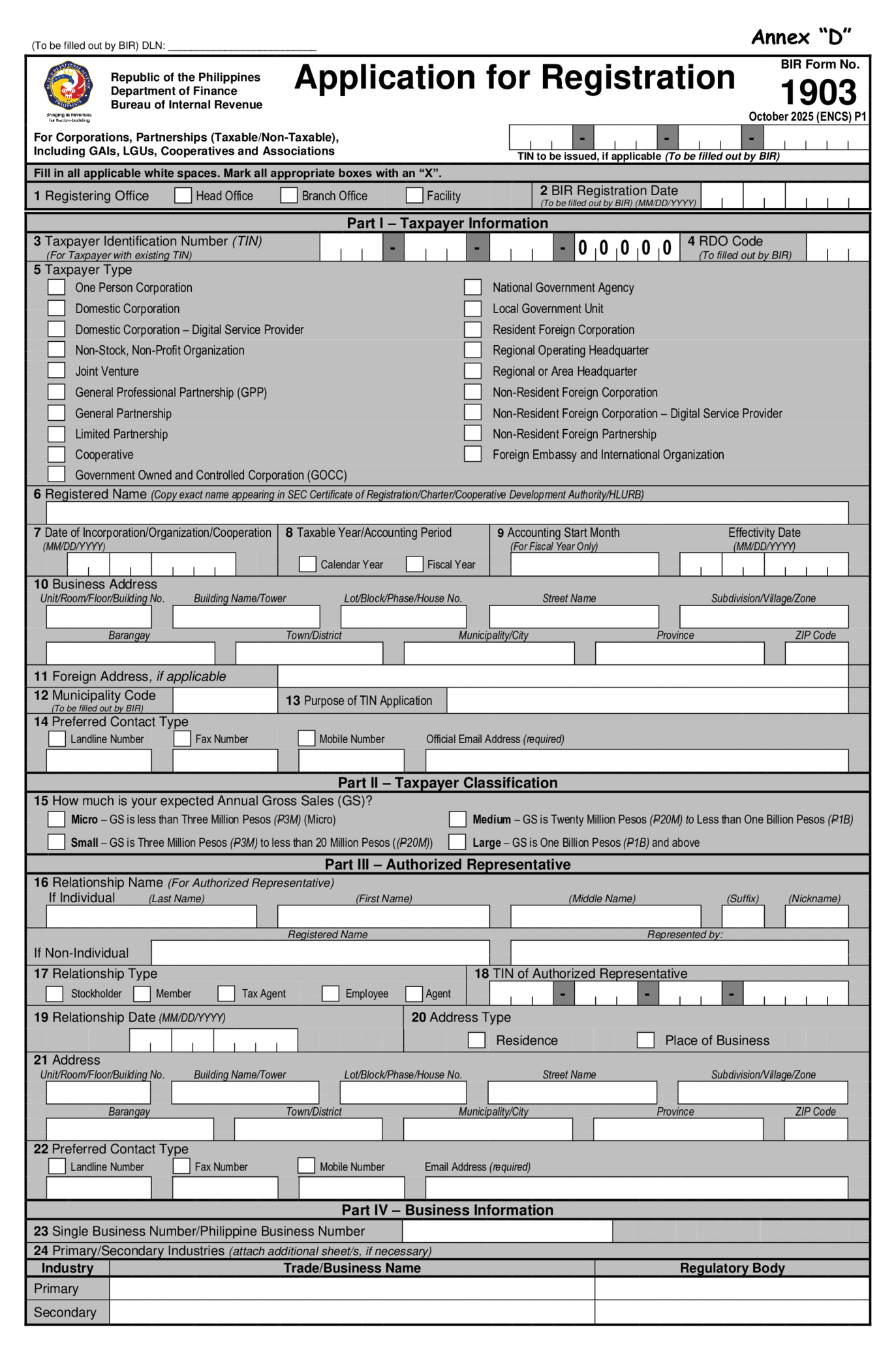 BIR Form 1903 - Thumbnail