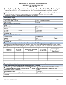 DWC Form RFA, Request for Authorization - Thumbnail