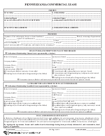 Pennsylvania Commercial Rental Application - Thumbnail