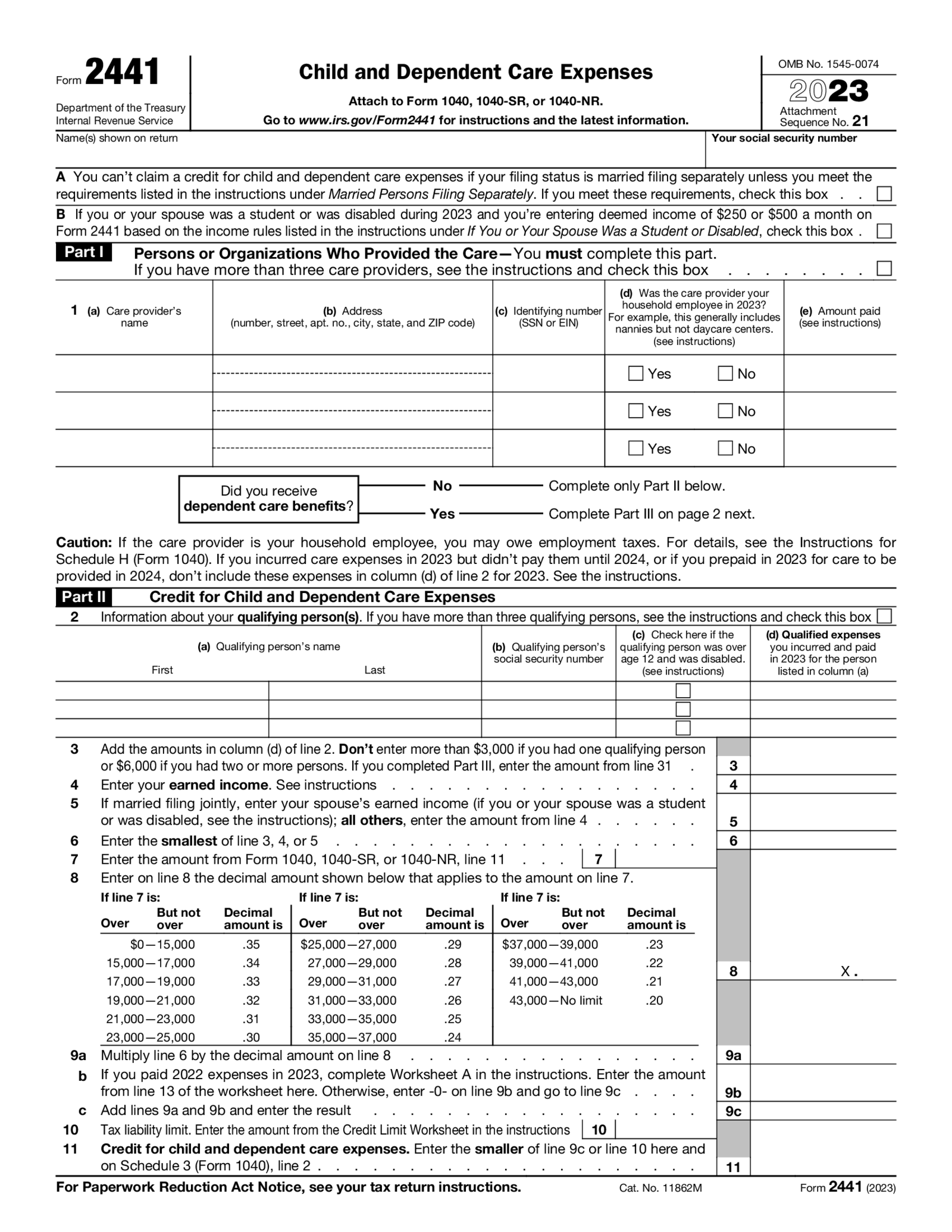 Form 2441 (2023) - Thumbnail