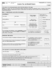 Fillable T1 General Income Tax and Benefit Return (2021) - Thumbnail