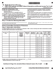 Illinois Tax Form Schedule IL-E-EIC - Thumbnail