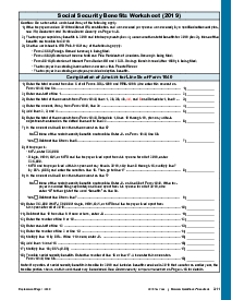 Social Security Benefits Worksheet (2019) - Thumbnail
