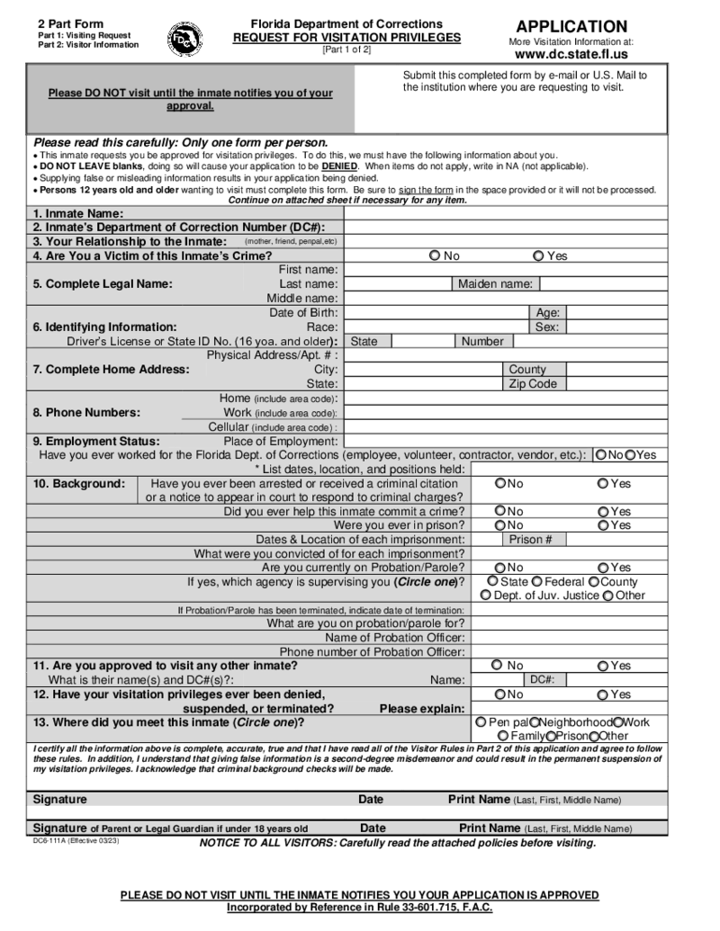 FL DC6-111A Form