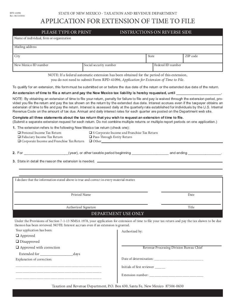 NM Form RPD-41096