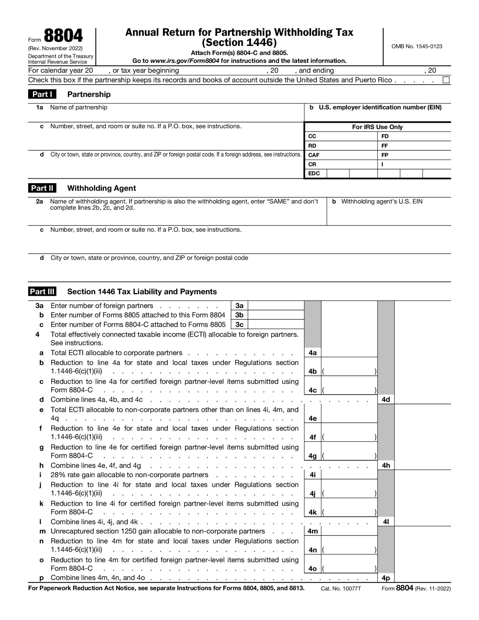 Form 8804 - Thumbnail