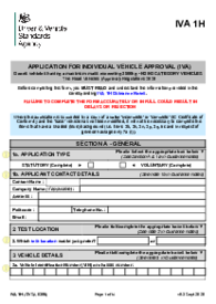 IVA Application Form 1H - Lorries or Goods Vehicles - Thumbnail