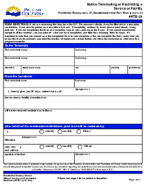 Notice Terminiating a Serivce or Facility, RTB-24 - Thumbnail