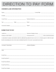 Direction to Pay Form - Thumbnail