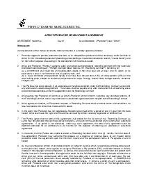 Fillable Producer Artist Development Agreement - Thumbnail