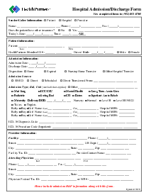 Hospital Discharge Papers - Thumbnail