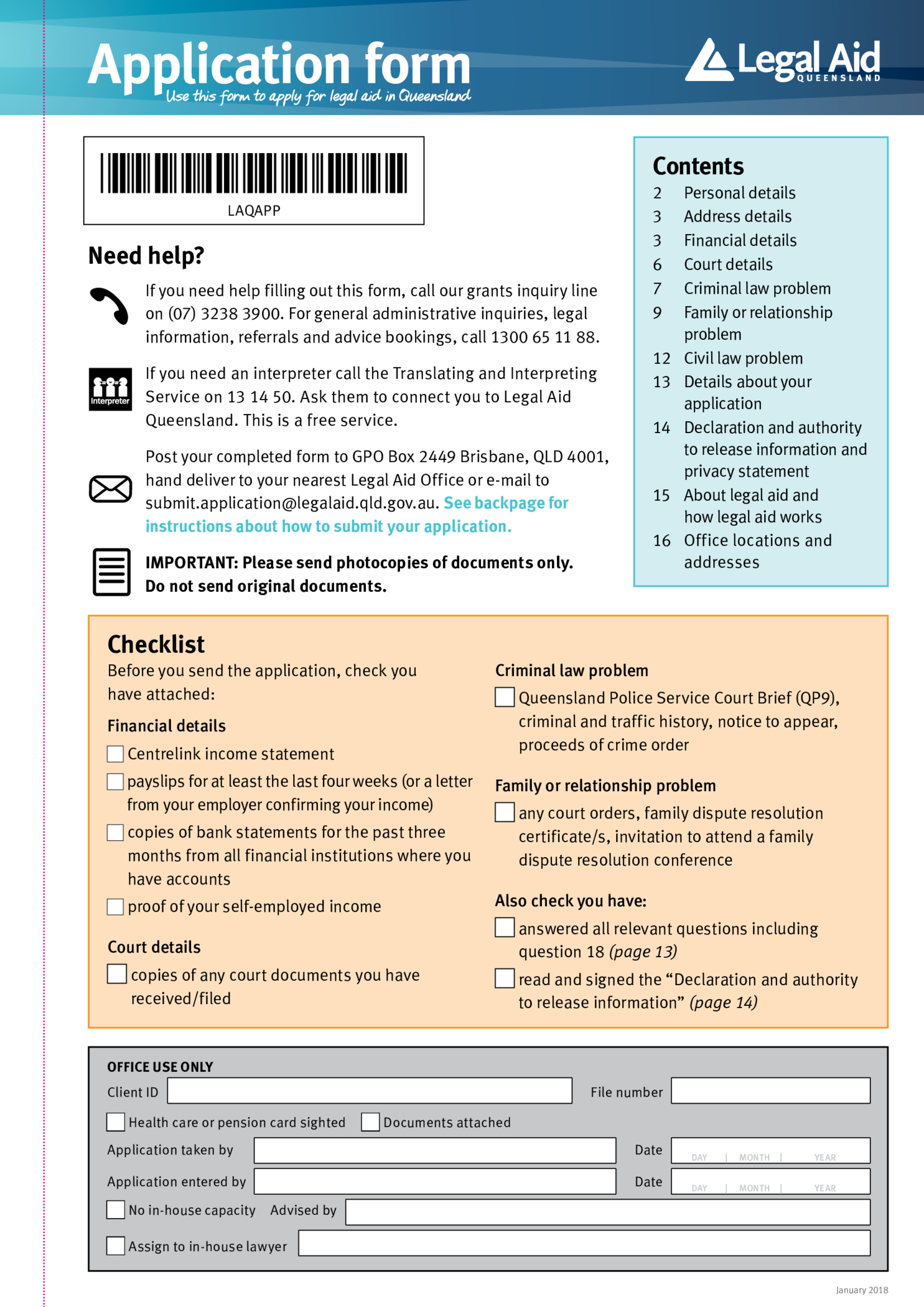 Legal Aid Queensland Application - Thumbnail