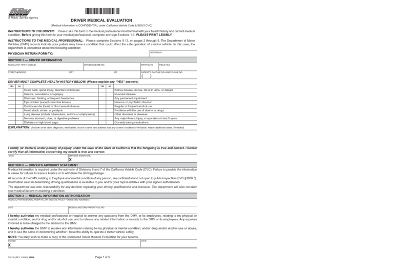 DS 326 Driver Medical Evaluation