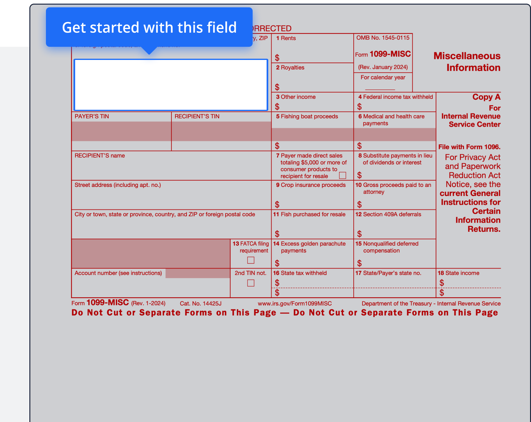 1099-MISC 2023 screenshot