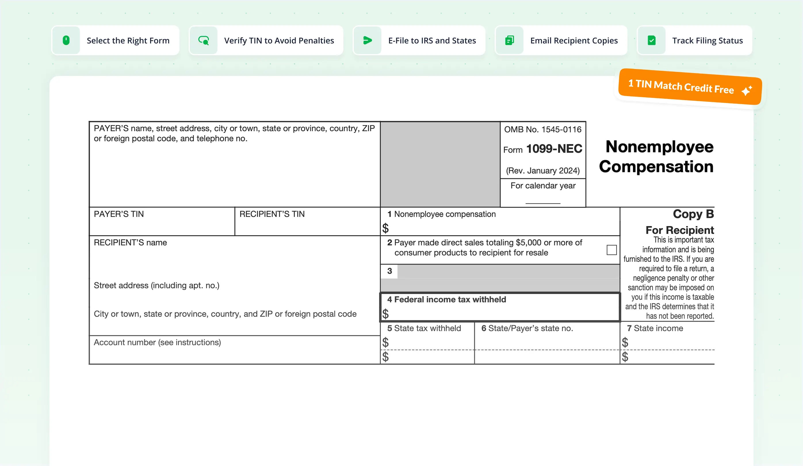 File 1099-NEC for 2024 tax year - Thumbnail