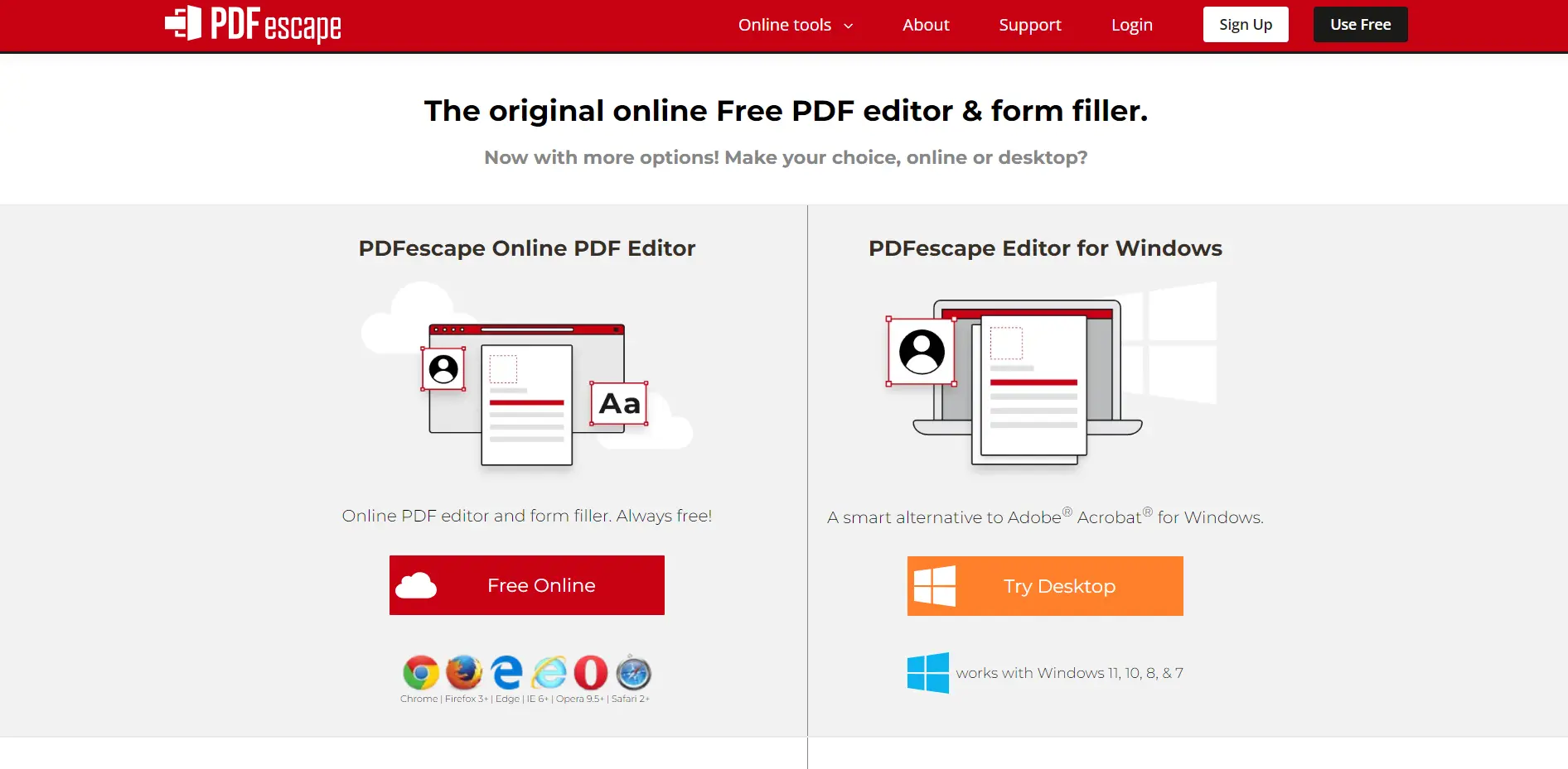PDFEscape main page screenshot