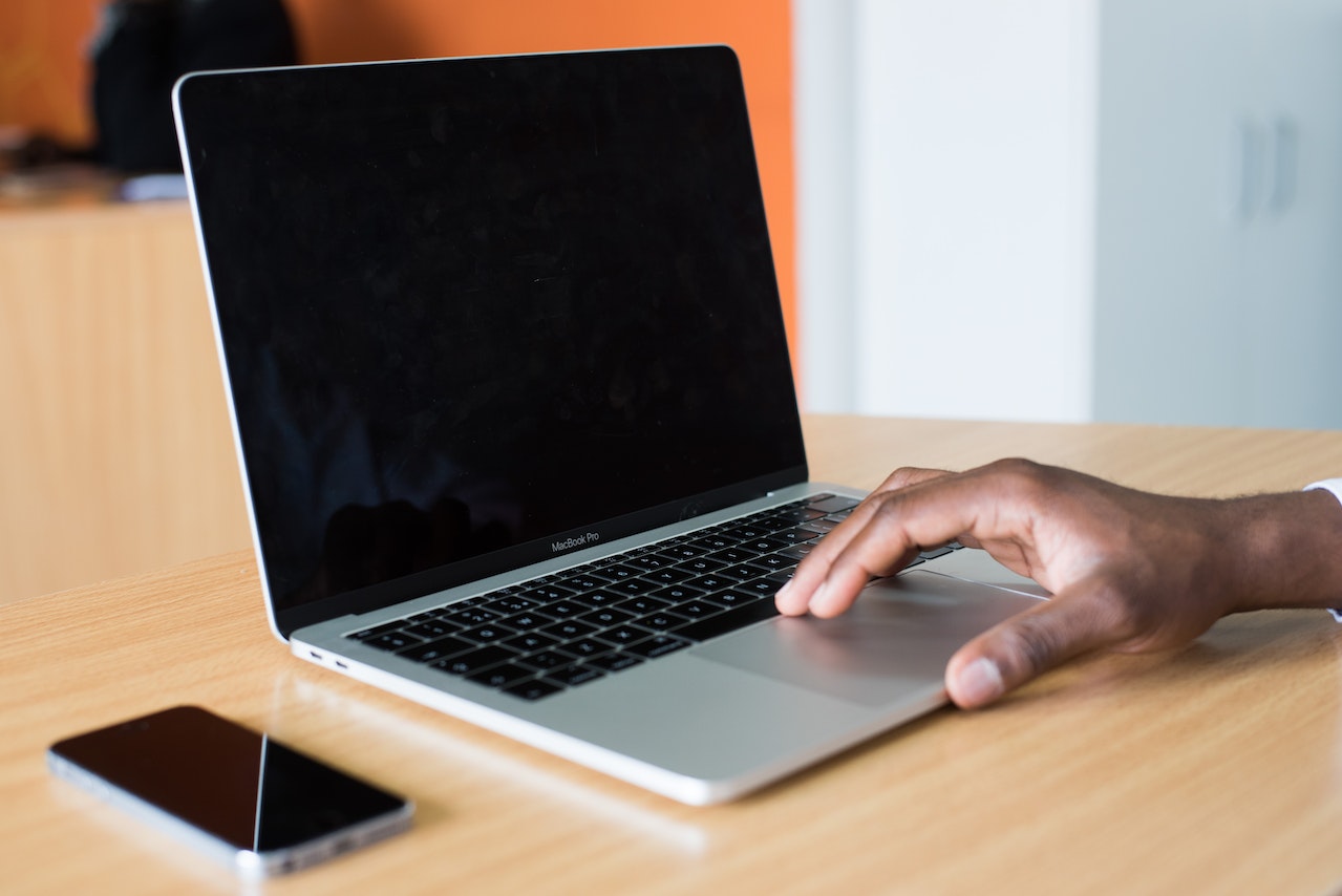 Man working on a laptop
