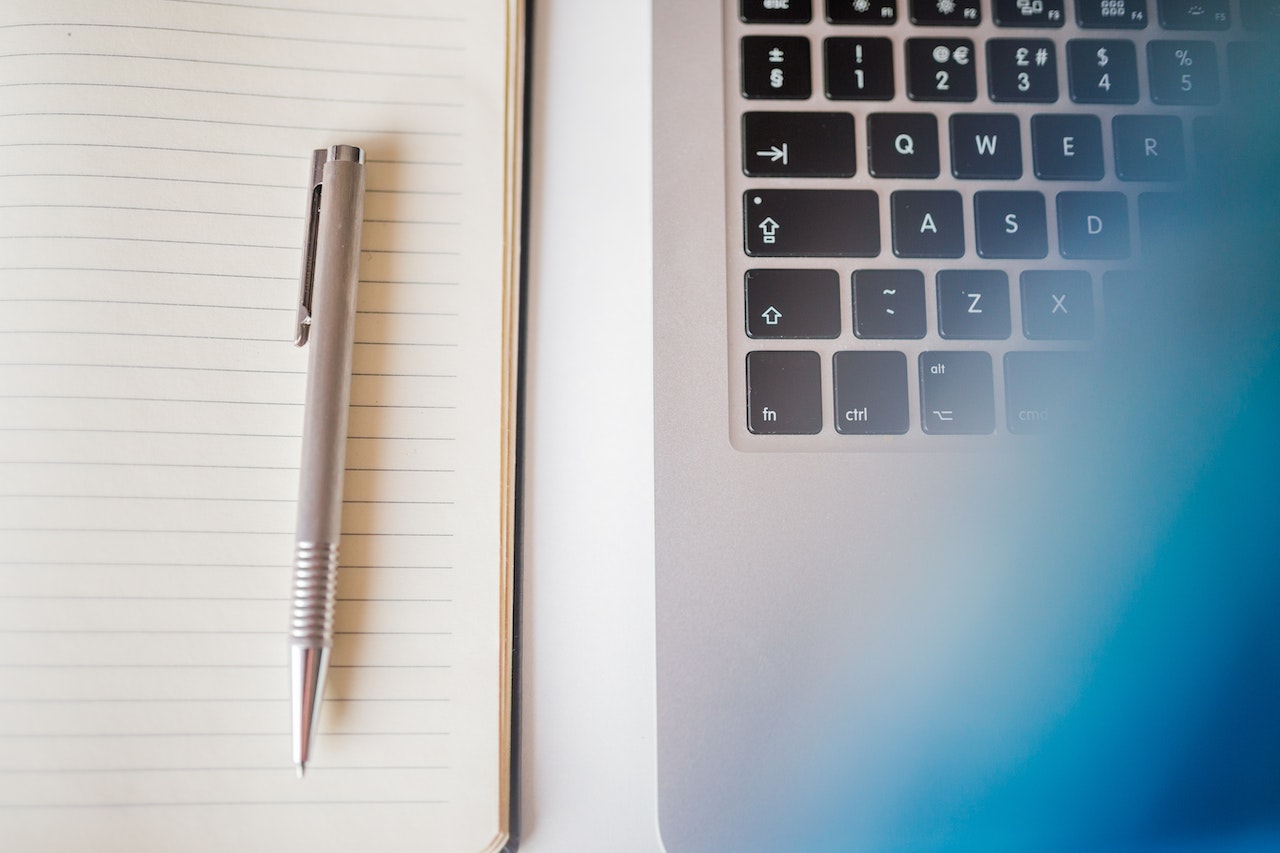 Pen near laptop
