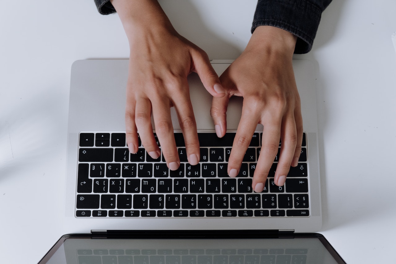 Man working on a laptop